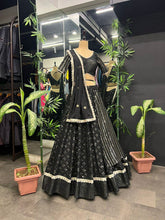 Black fusion Bollywood georgette readymade Lehenga