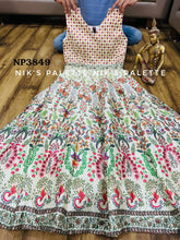 Ivory and lime green silk gown