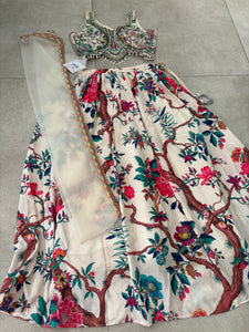 Boutique collection - garden white floral Lehenga