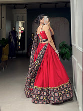 Red pure cotton readymade Lehenga