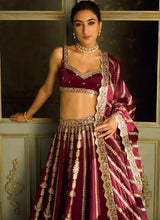 Maroon and gold Kasturi silk Lehenga