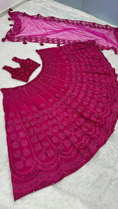 Dark pink Kasturi silk Lehenga