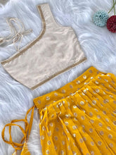 Kids yellow polka zari Indo western Lehenga (1 month - 6 years)