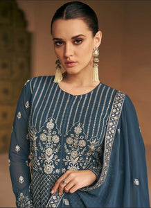 Janisha - cloudy blue anarkali