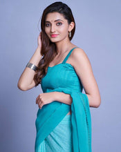 Alia Bhatt inspired blue plain saree