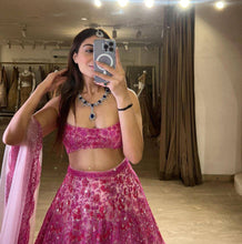 Berry and magenta partywear Lehenga