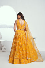 Yellow butterfly net Lehenga