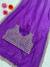 Malaika Arora inspired purple saree with stitched blouse (size 12 & 16)