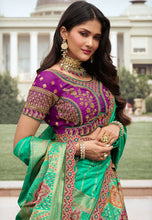 Royal collection- sea green banarasi silk Lehenga