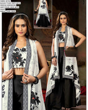 Black floral palazzo with cape