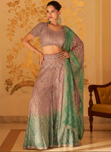 Dusty mauve and green sharara set