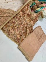Peach floral frock style sharara