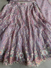 Pastel Lavender circular net Lehenga
