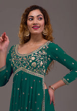 Georgette partywear readymade - gown with pants and dupatta (6 colours)