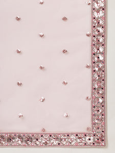 Rosegold Net Mirror & Sequins Embroidery