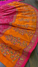 Pink and orange bandhani look Lehenga