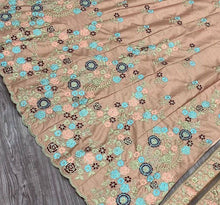 Peach fancy floral partywear lehenga