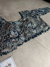 Teal blue ready draped Lehenga saree