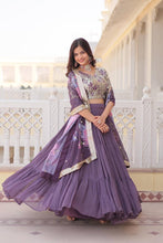 Lavender flaired Lehenga and stylish