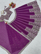 Purple threadwork Lehenga