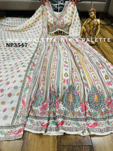 Niks collection - Ivory crepe silk printed lehenga