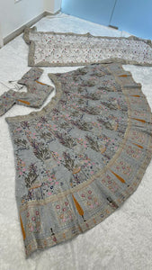 Elegant grey embroidered lehenga