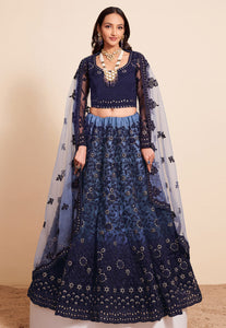 Oreya vol 2 - navy blue net Lehenga