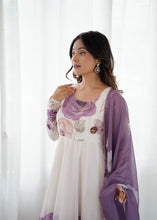 Violet soft organza silk anarkali