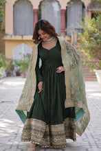 Fendi silk gown with sequins dupatta