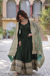 Fendi silk gown with sequins dupatta