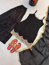 Fendy silk strappy black palazzo set