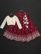 Indo western maroon pure cotton lucknowi Lehenga