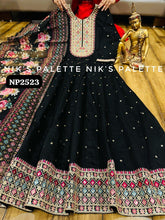 Niks collection - black modal chanderi anarkali (plus size option)