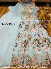 Sky blue pastel floral anarkali