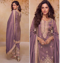 Soft lavender mauve Simar silk salwaar kameez