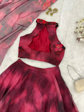 Magenta floral readymade lightweight Lehenga