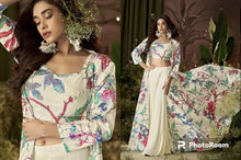 Ivory floral palazzo with long jacket