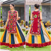 Khelayia colourful skirt with embroidered panel top - readymade (New trend)