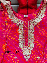 Niks collection - 3 piece bandhani suit in rani pink