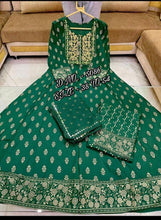 Bottle green rayon salwaar kameez readymade (up to 54 inches)