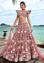 Rose gold floral Lehenga