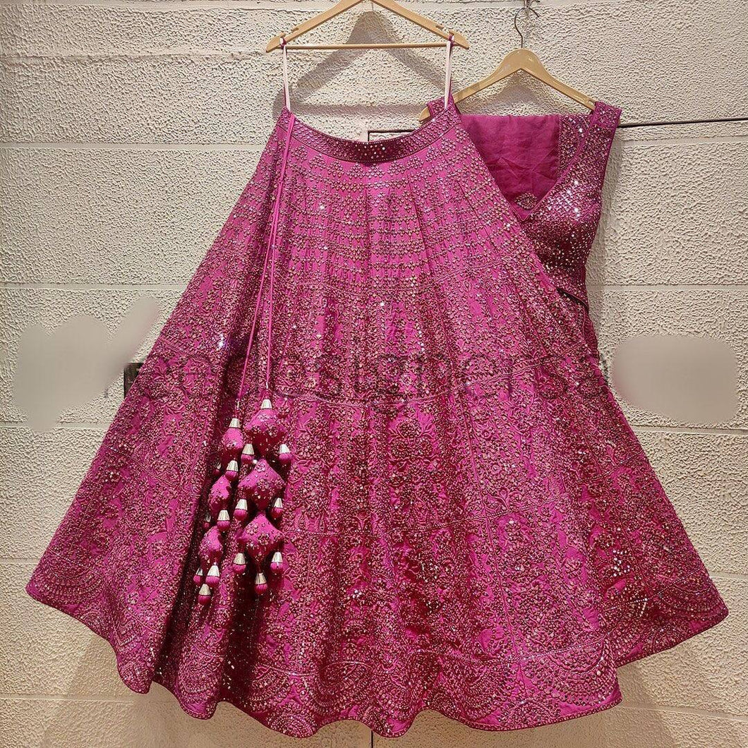 Barbie pink sequinned Lehenga