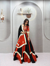Black panelled cotton gota Patti readymade Chaniya Choli