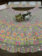 Baby pink floral and mirror embroidered Lehenga