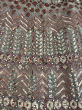 Rosegold Net Mirror & Sequins Embroidery