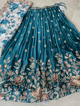 Teal blue chiffon Lehenga