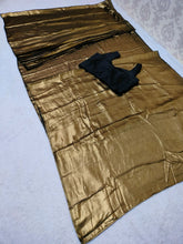 Gold shimmer satin silk - one minute reaydmade saree