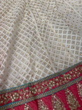 White and aqua lehenga
