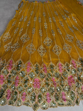 Yellow mirror and thread lightweight Lehenga