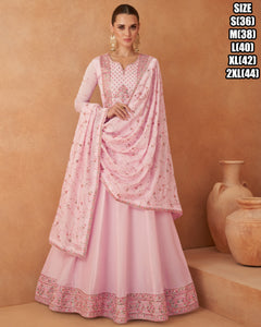 Janisha - Baby pink silk gown